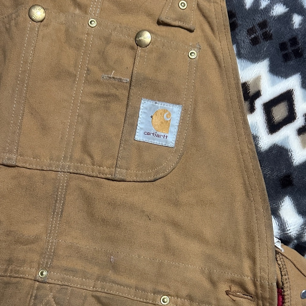 Carhartt Brown Men's Work Overalls - Picture 2 of 16